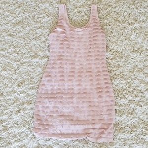 H&M nude ruffle dress